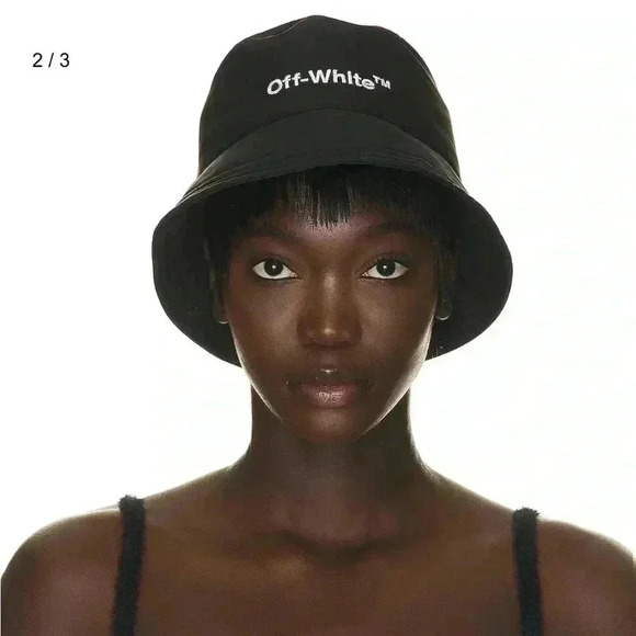NWT OFF-WHITE Helvetica Bucket Hat Black White - Picture 2 of 7